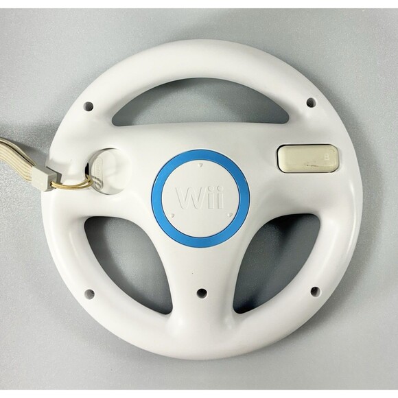 Nintendo Wii White RVL-003 Motion Remote Controller with Steering Wheel Tested - Picture 8 of 11
